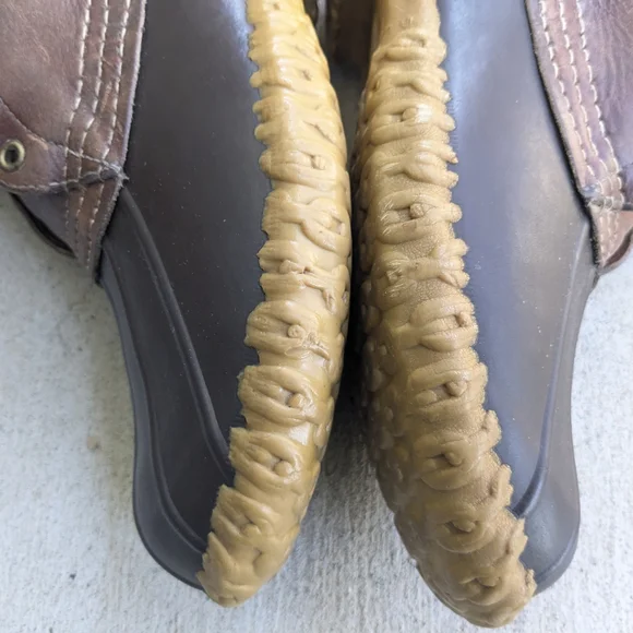 L.L. Bean Duck Boots Men 9 M Btown Leather Rubber - Picture 11 of 16